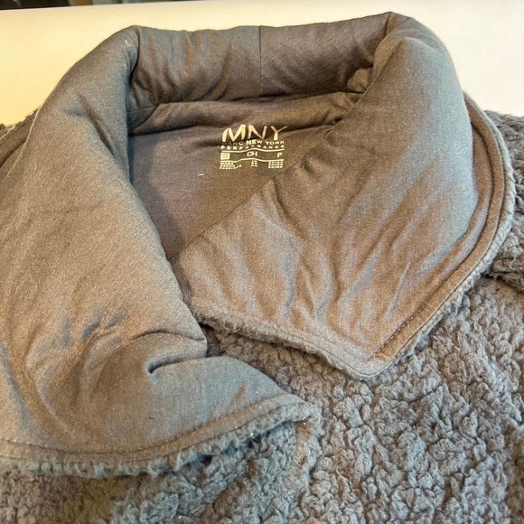 MNY Womens Gray Sherpa Jacket Pockets Size Small - Picture 6 of 11